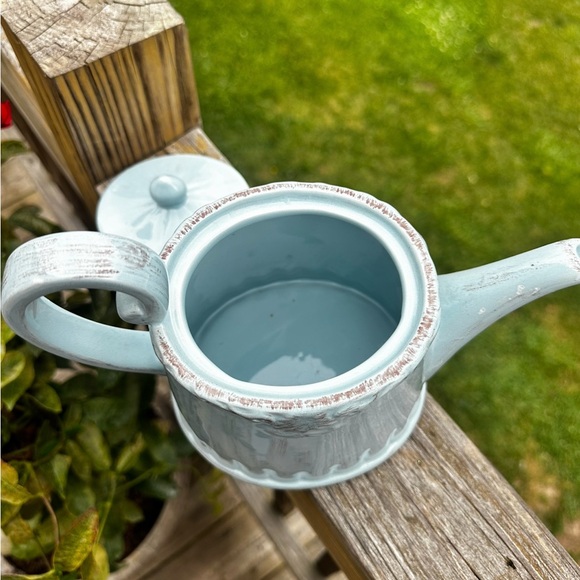 Vintage Burton & Burton Porcelain Teapot Blue & Grey Scrolls 8.5” x 6” - Picture 6 of 11